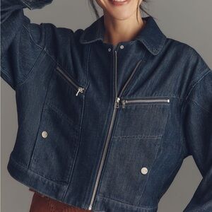 Anthropologie Dark Blue Jean Jacket